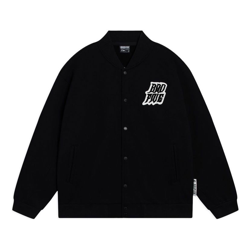 Bomber jakna Li-Ning BadFive Hoops Graphic Baseball Jacket Črna | AJDT043-6