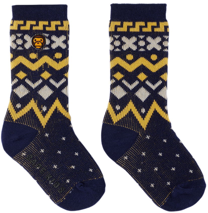 Nogavice BAPE Baby Milo Nordic Socks Modra | 002SOI803004K