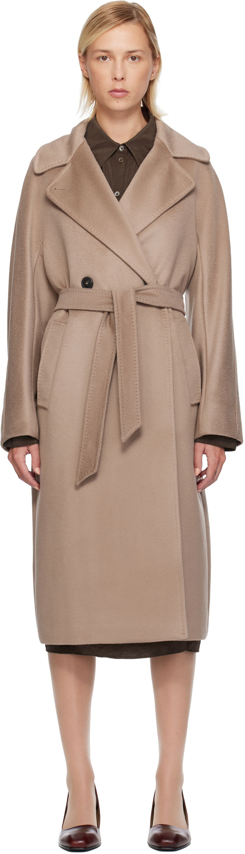 Plašči Max Mara Weekend Resina Belted Coat Bež | 2525016031600