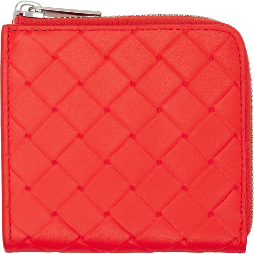 Denarnica Bottega Veneta Bottega Veneta Intrecciato Stamp Square Zip Around Wallet Rdeča | 817741V0AQ16530