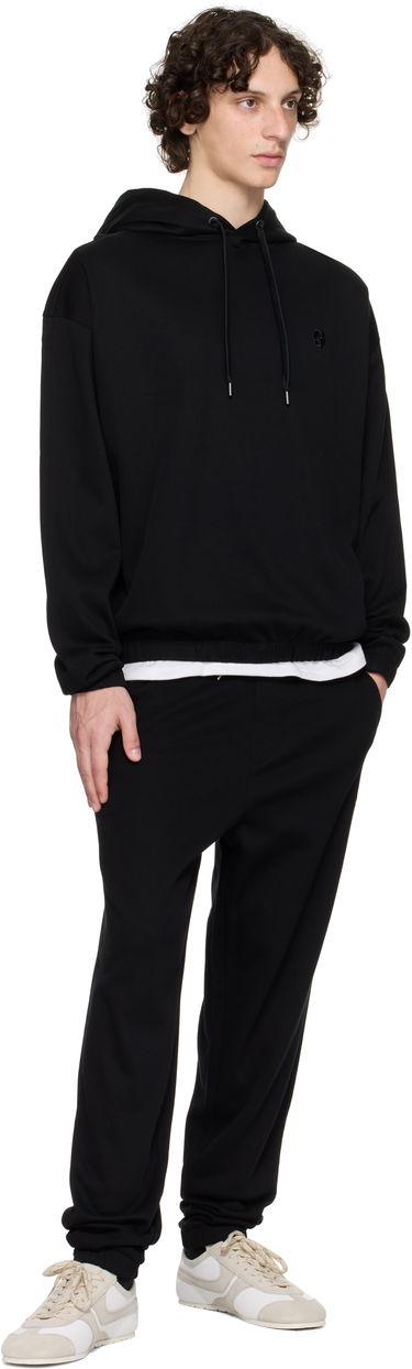 Pulover BOSS BOSS Relaxed-Fit Mercerized Cotton Hoodie Črna | 50544099, 3
