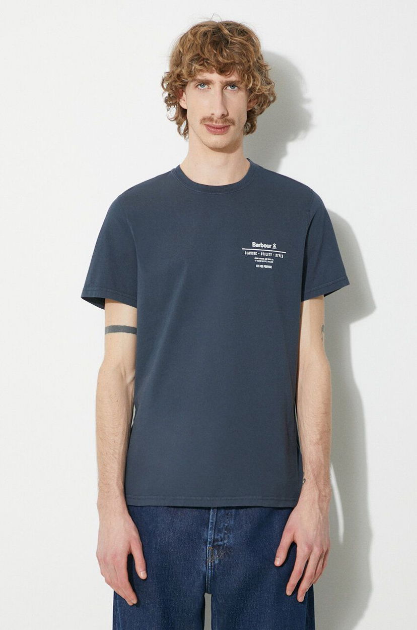 Majica Barbour Hickling Tee With Print Modra | MTS1269