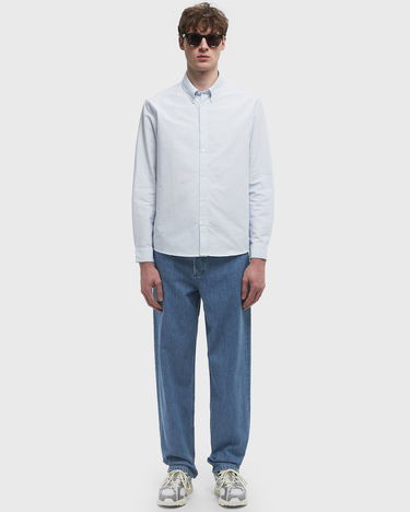Srajce A.P.C. Greg Log Button Down Stripe Shirt Modra | COGUH-H12499-IAA, 2