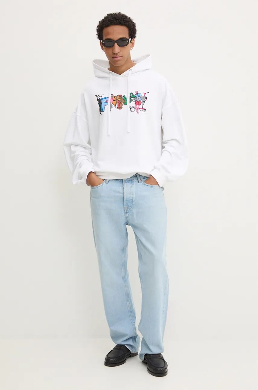 Pulover Fiorucci Print Hoodie Bela | U01FMSHO092CJ05WH02, 1