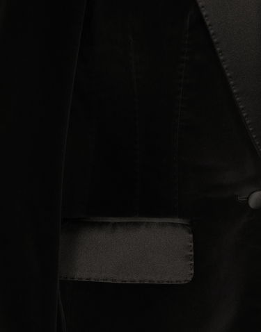 Jakna Dolce & Gabbana Single-breasted Velvet Tuxedo Jacket Črna | F2942TFUVG7N0000, 2