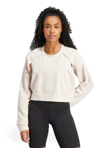 Pulover adidas Performance Power AEROREADY Crop Cover-Up Bež | IM2691