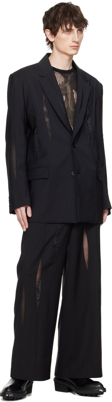 Hlače Feng Chen Wang Feng Chen Wang Paneled Trousers Črna | FMS17TR05, 3