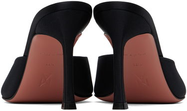 Modni dodatki Amina Muaddi Amina Muaddi Alexa Slipper 90 Heeled Sandals Črna | ALEXA SLIPPER SR SATIN, 1