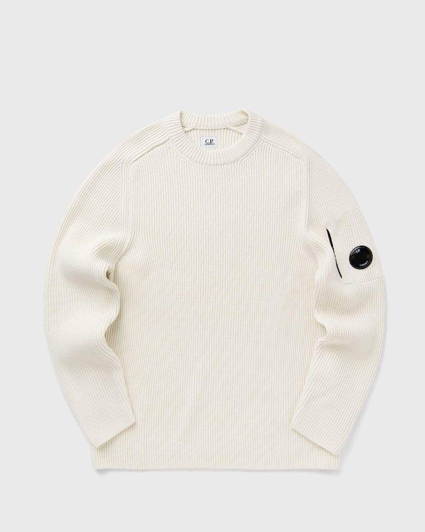 Pleteni pulover C.P. Company C.P. Company Crew Neck Knit Sweater Bela | 19CMKN015A006608A-103