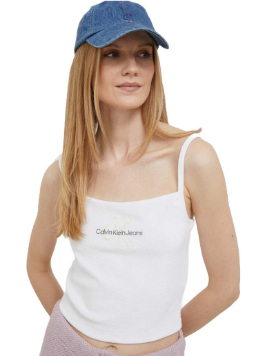 Majica brez rokavov CALVIN KLEIN Logo Tank Top Bela | J20J221418