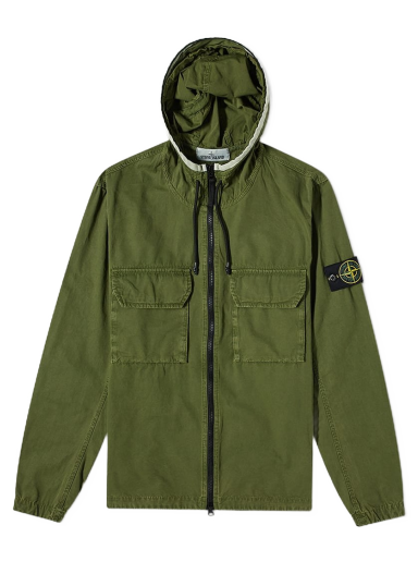 Jakna Stone Island Garment Dyed Hooded Shirt Jacket Zelena | 7615122WN-V0158