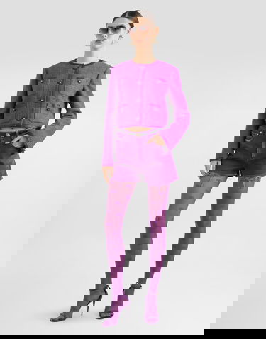 Jakna Dolce & Gabbana Dolce & Gabbana Rachel Tweed Single-Breasted Jacket Lila | F27GOTFMTACF0571, 3