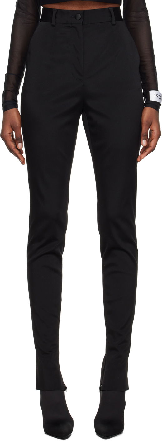 Hlače Dolce & Gabbana Black Kim Kardashian Edition Creased Trousers Črna | FTCXCT FURLE