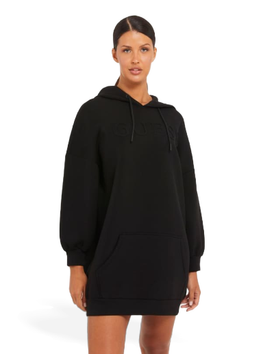 Pulover GUESS Embossed Logo Dress Črna | V3BQ14K7UW2