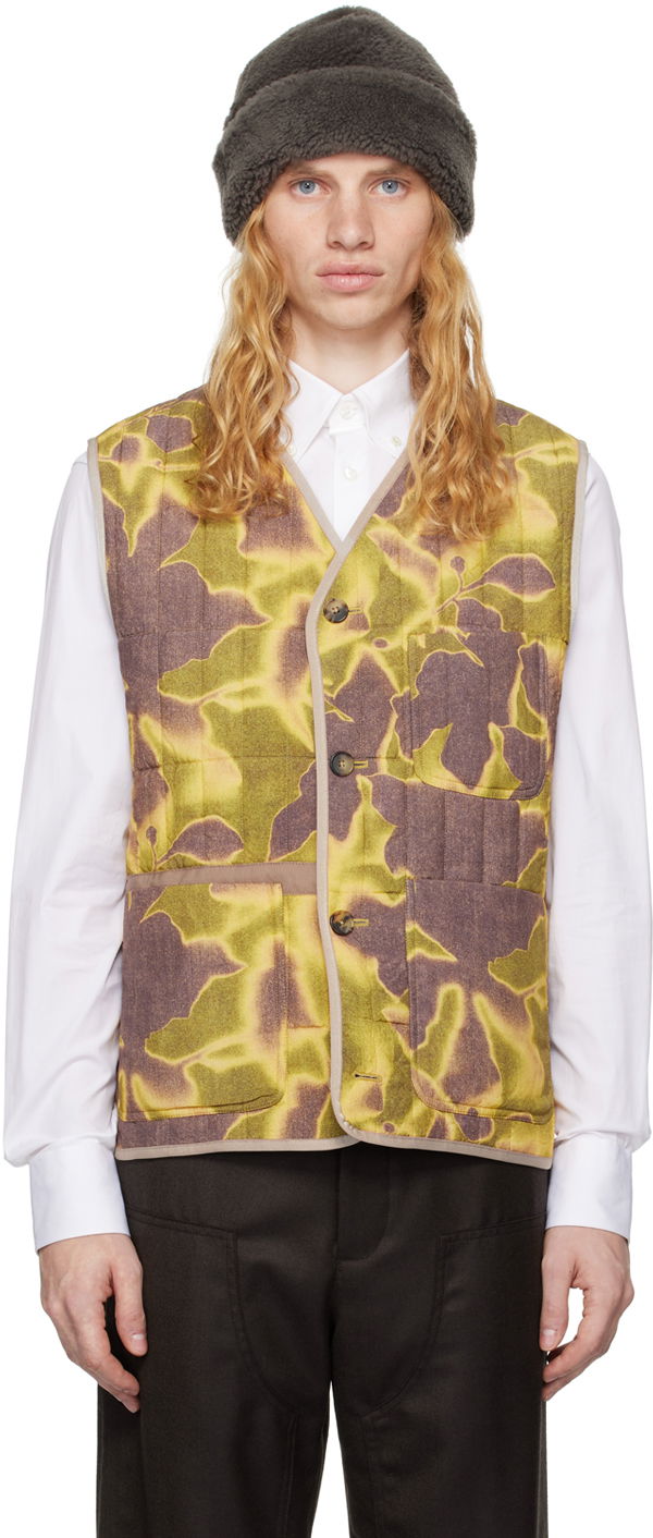 Telovnik Paul Smith Paul Smith Photogram Leaves Print Quilted Vest Zelena | M1R-134Z-N02490-10
