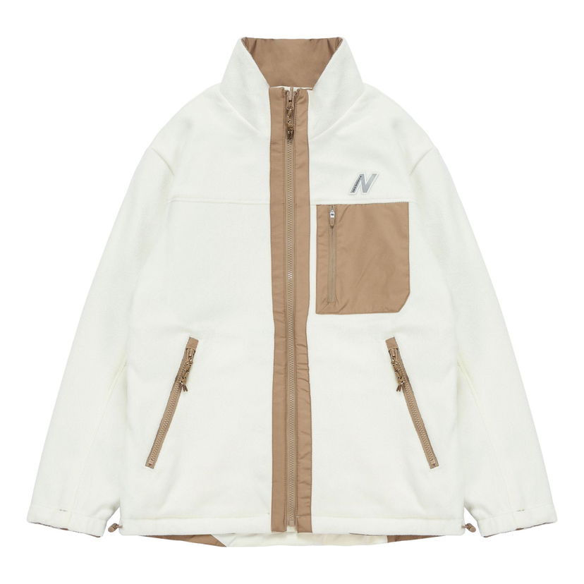 Pulover New Balance Contrasting Colors Fleece Jacket Bela | 6DB4U123-DB