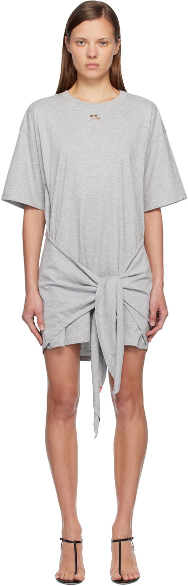 Obleke Diesel D-Eivor T-shirt Minidress with Tied Knot Detail Siva | A19232 0NIAX, 0