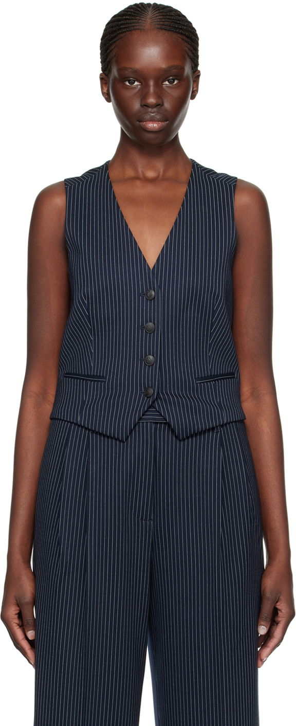 Telovnik rag & bone Priya Pinstripe Vest Modra | WAC23HT044LC44, 0