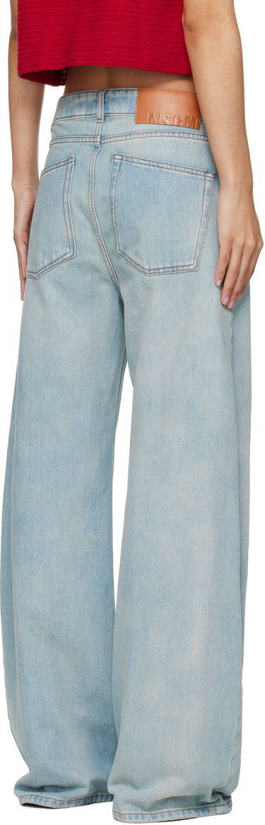 Kavbojke MSGM MSGM Wide-Leg Jeans Modra | 3841MDP234L 257275, 2