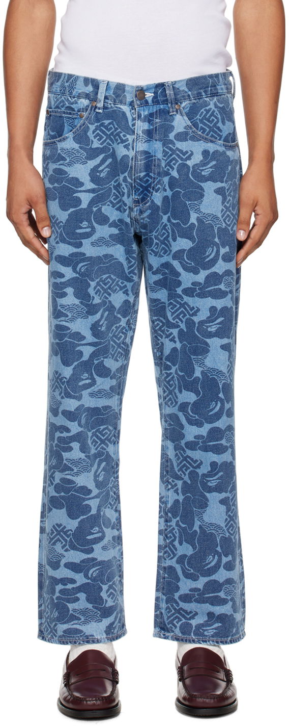 Kavbojke BAPE BAPE Blue Asia Camo Jeans Modra | 001DPK201001M