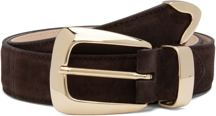 Pasovi Khaite KHAITE Benny Suede Belt Rjava | 10013-726