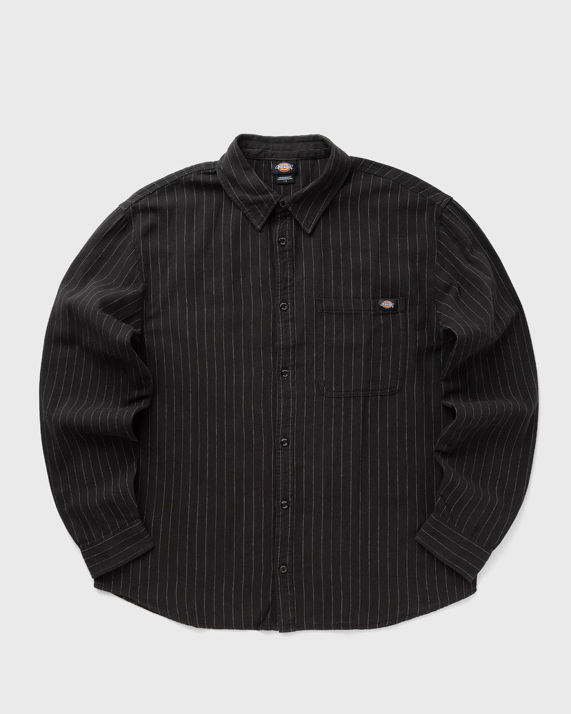 Srajce Dickies Long Sleeve Pinstripe Button-Up Shirt Črna | DK0A4Z7NBLK1