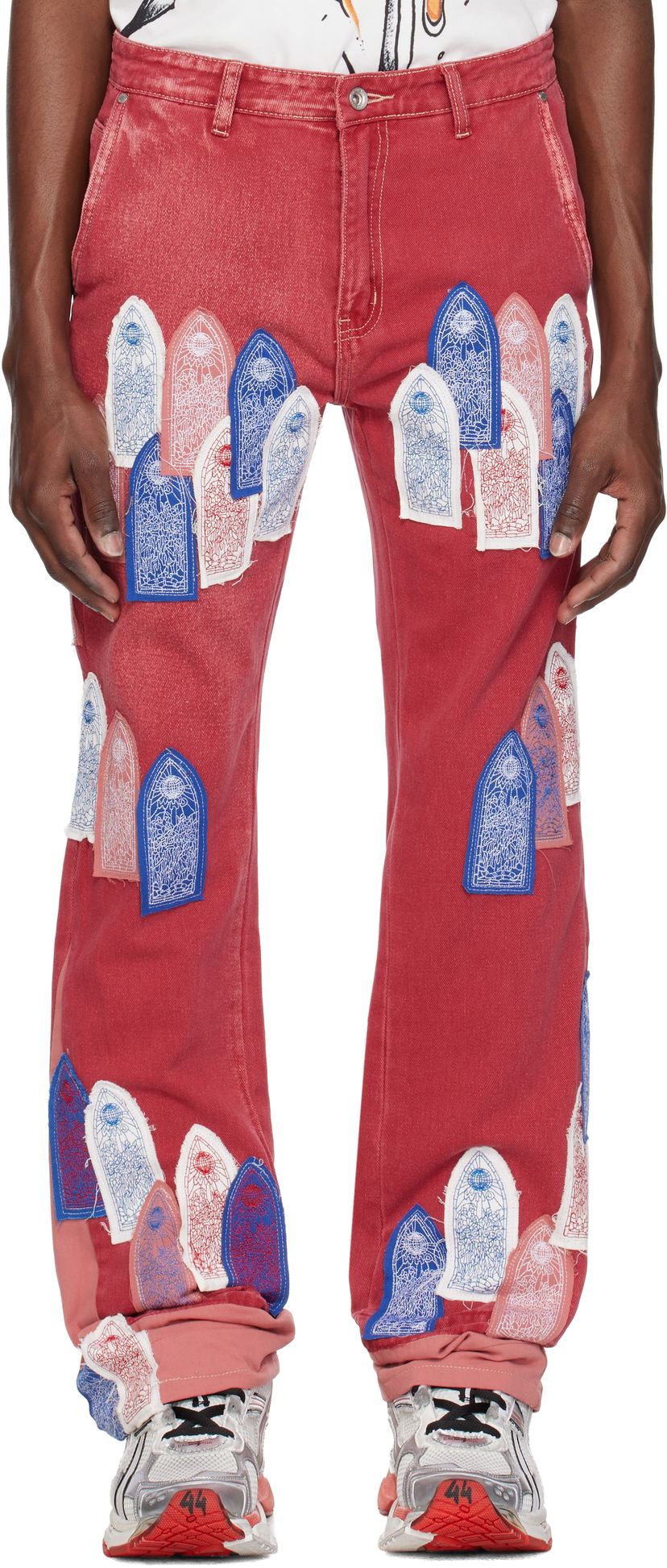 Kavbojke Who Decides War Who Decides War Patched Arch Carpenter Jeans Rdeča | 1120950004SS25
