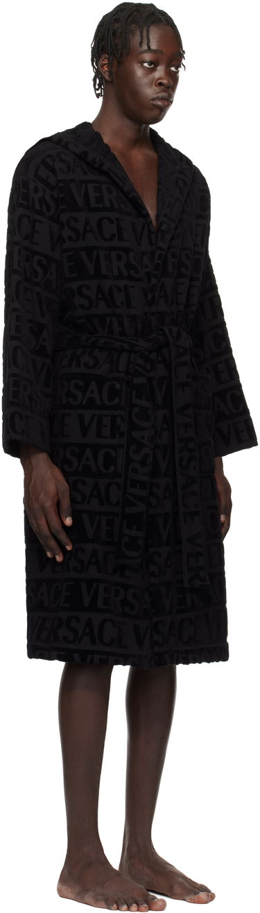 Pižame Versace Versace 'Versace' Allover Bathrobe Črna | 1010660_1A07545, 1