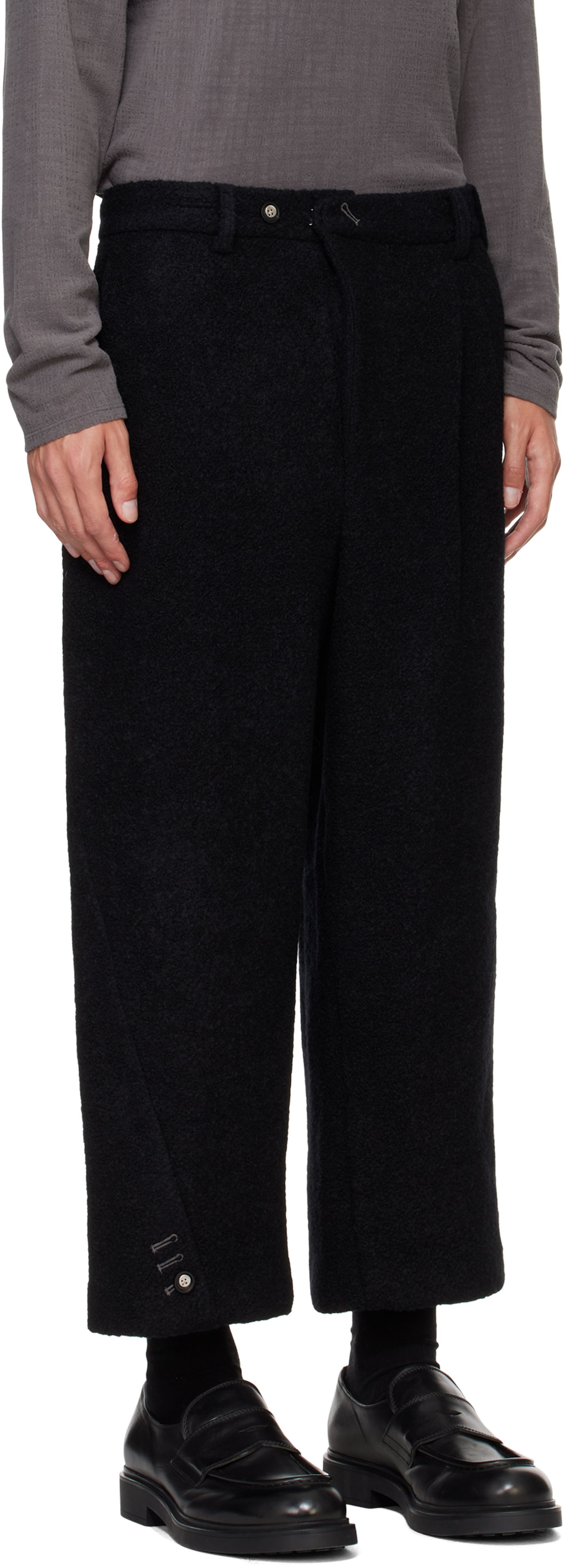 Hlače ADER ERROR Black Wool Straight-Leg Trousers Črna | BN01FWSA0207BK, 1
