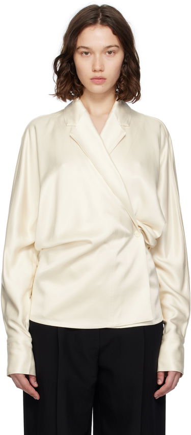 Srajce TOTEME TOTEME Wrap Satin Blouse Bež | 253-WRT0543-FB0382, 0