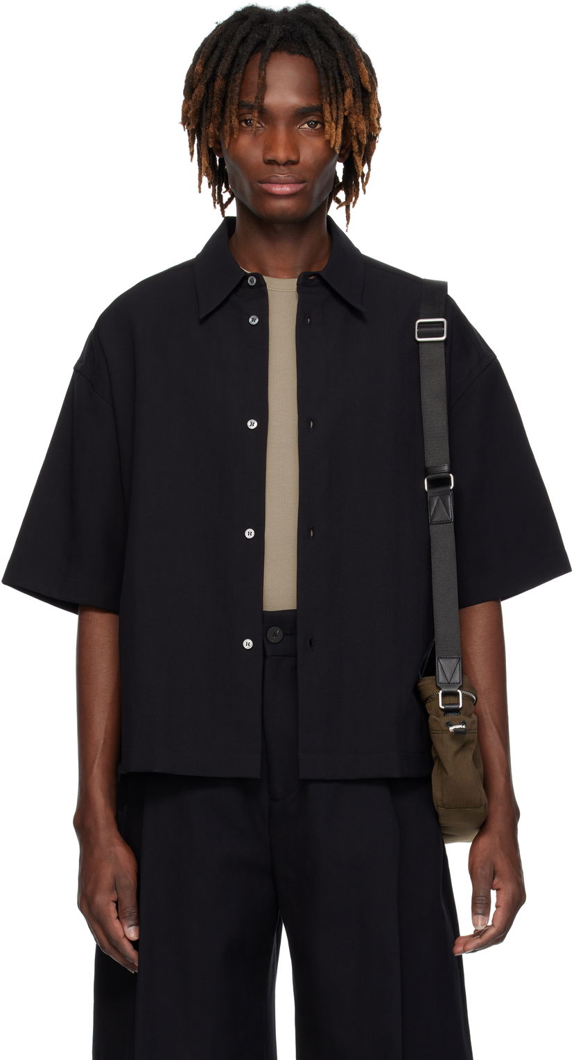 Srajce Studio Nicholson Studio Nicholson Sanko Boxy Shirt Črna | SANKO SNM - 1267