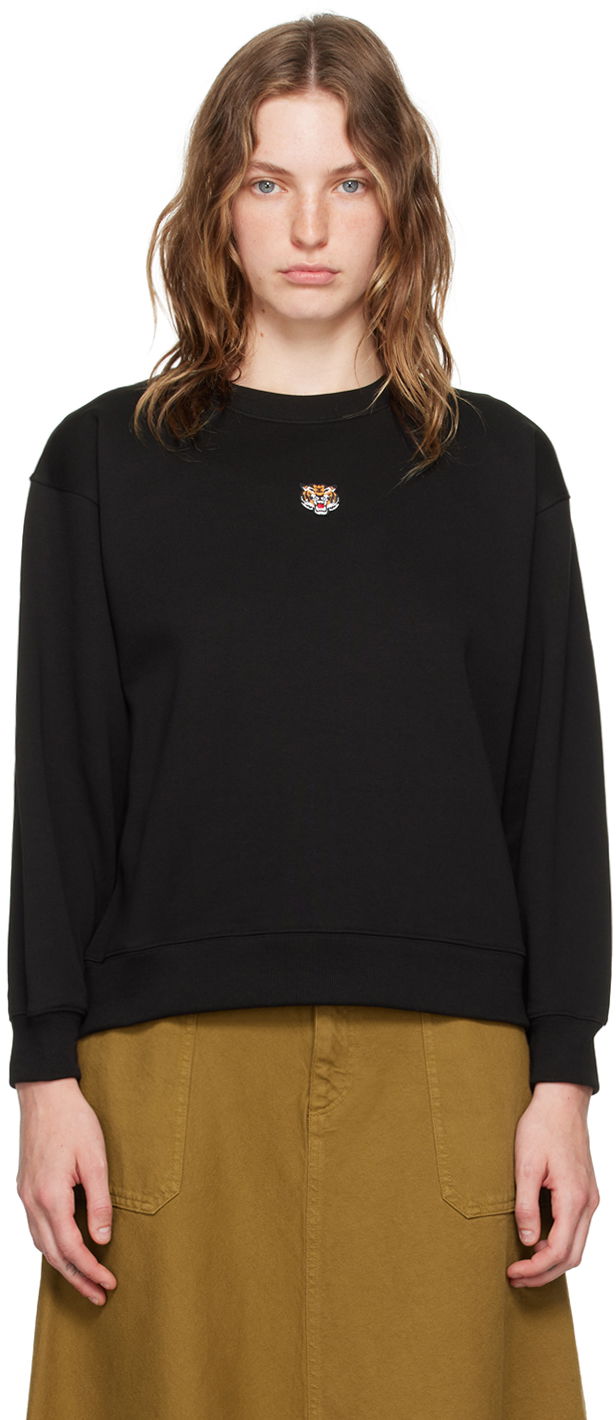 Majica KENZO Black Paris Lucky Tiger Sweatshirt Črna | FE52SW1484MF