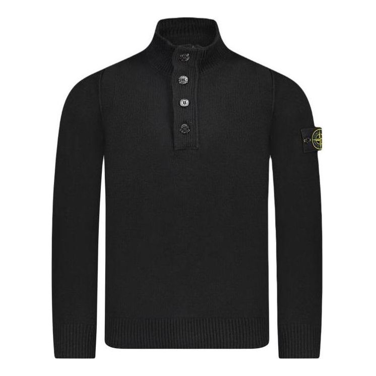 Pleteni pulover Stone Island Stone Island High Neck Patch Knit Črna | 7915540A3-A0029