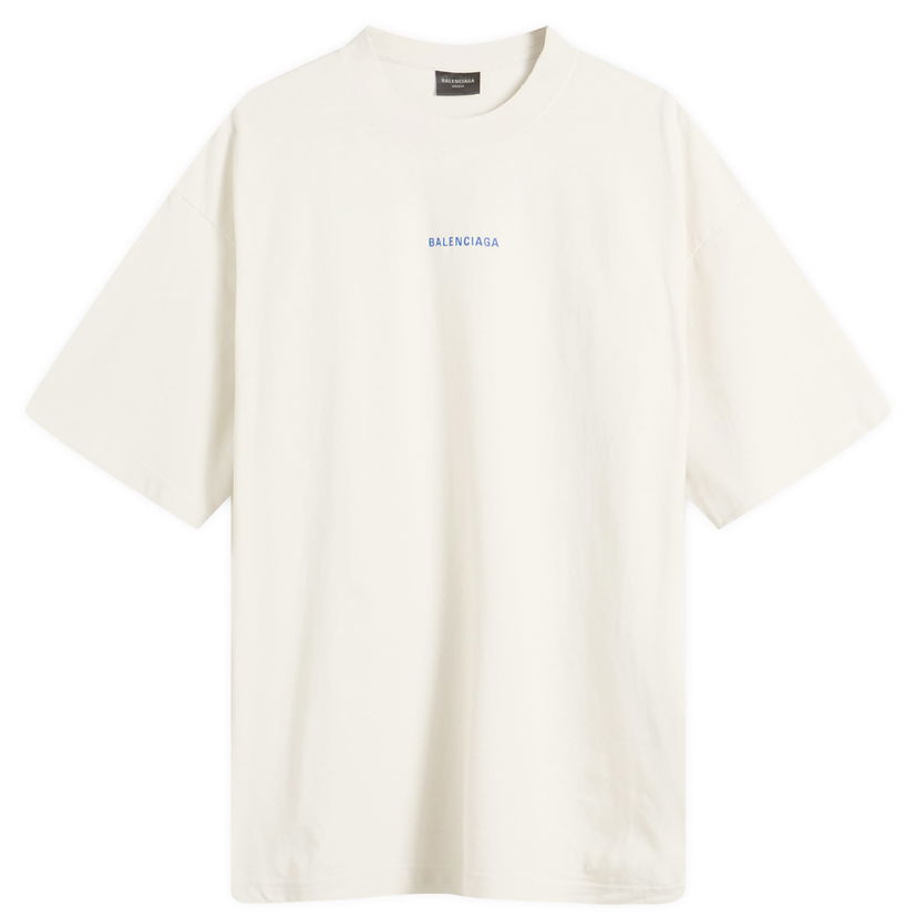Majica Balenciaga Balenciaga Men's Logo Medium Fit T-Shirt, Size Large Bela | 764235-TSVO9-8016