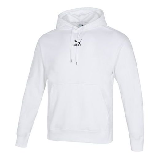 Pulover Puma Loose Fit Hoodie with Logo Print Bela | 535305-02
