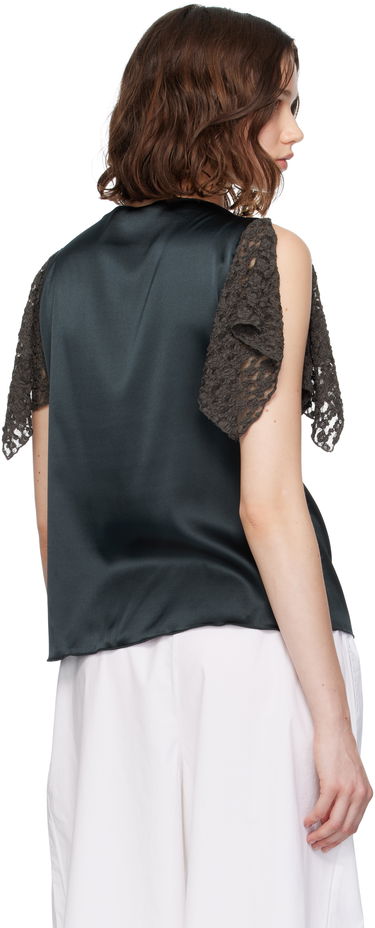 Majica brez rokavov Baserange Baserange Olin Silk Blouse with Lace Sleeves Zelena | TOOL-SS-SU25, 2