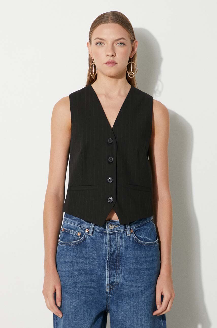 Telovnik Samsoe Samsoe Samsoe Samsoe Saramona Pinstripe Vest Črna | F24100047, 0