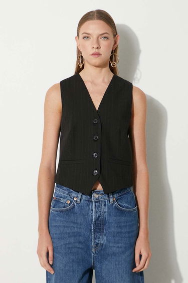 Telovnik Samsoe Samsoe Samsoe Samsoe Saramona Pinstripe Vest Črna | F24100047, 0