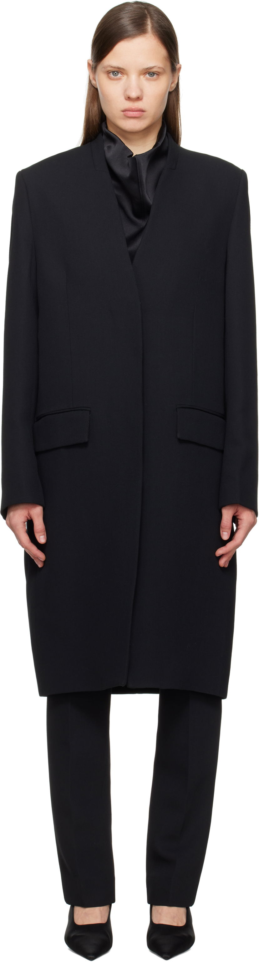 Trenčkot TOTEME TOTEME Deep Pleat Coat Črna | 251-WRO4312-FB0336