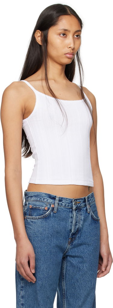Majica brez rokavov RE/DONE Re/Done Hanes Edition Jolie Camisole Bela | 865-02WVGRBTK, 1