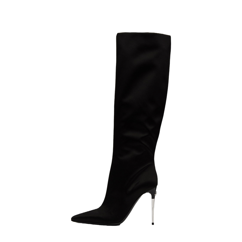 Superge in čevlji Dolce & Gabbana Tall Satin Boots Črna | CU1126 A7630
