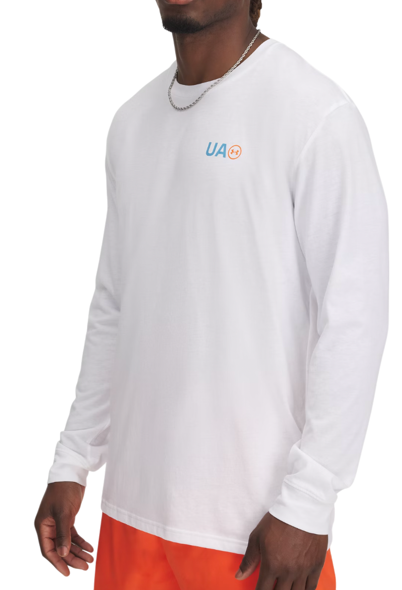 Majica Under Armour UA Workwear Logo Long Sleeve T-Shirt Bela | 1390167-100
