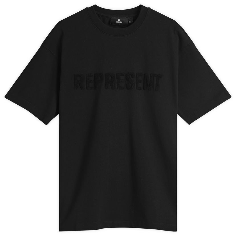 Majica Represent Clo Boyfriend T-Shirt with Textured Logo Črna | OCW41389-01