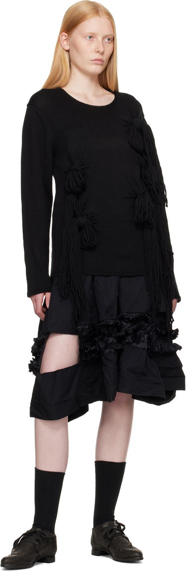 Pleteni pulover Comme des Garçons Homme Plus Acrylic Wool Jersey Knot Sweater Črna | PO-N001-051, 3