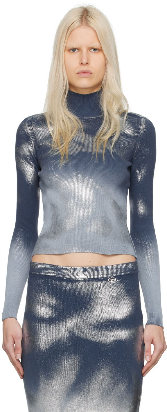 Pleteni pulover Diesel M-Ileen Turtleneck Siva | A12417 0BNAE