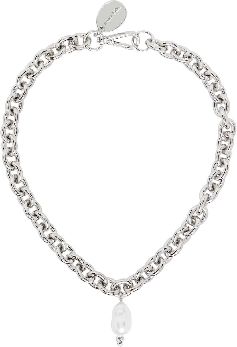 Ogrlica Simone Rocha Simone Rocha Pearl Pendant Chain Necklace Kovinski | NKS98 0913