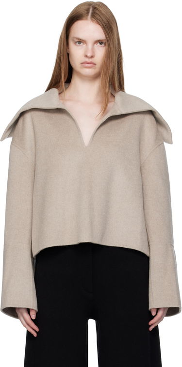 Pleteni pulover Nanushka Nanushka Maxe Cropped Wool Sweater Bež | NW25PFJK12992, 0