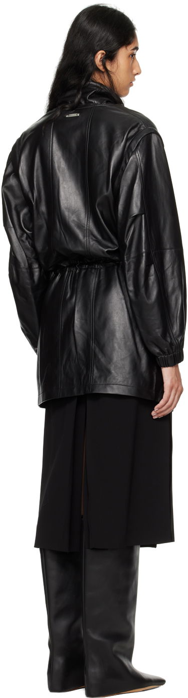 Vetrovka Helmut Lang Helmut Lang Leather Anorak Črna | O04HW606, 2