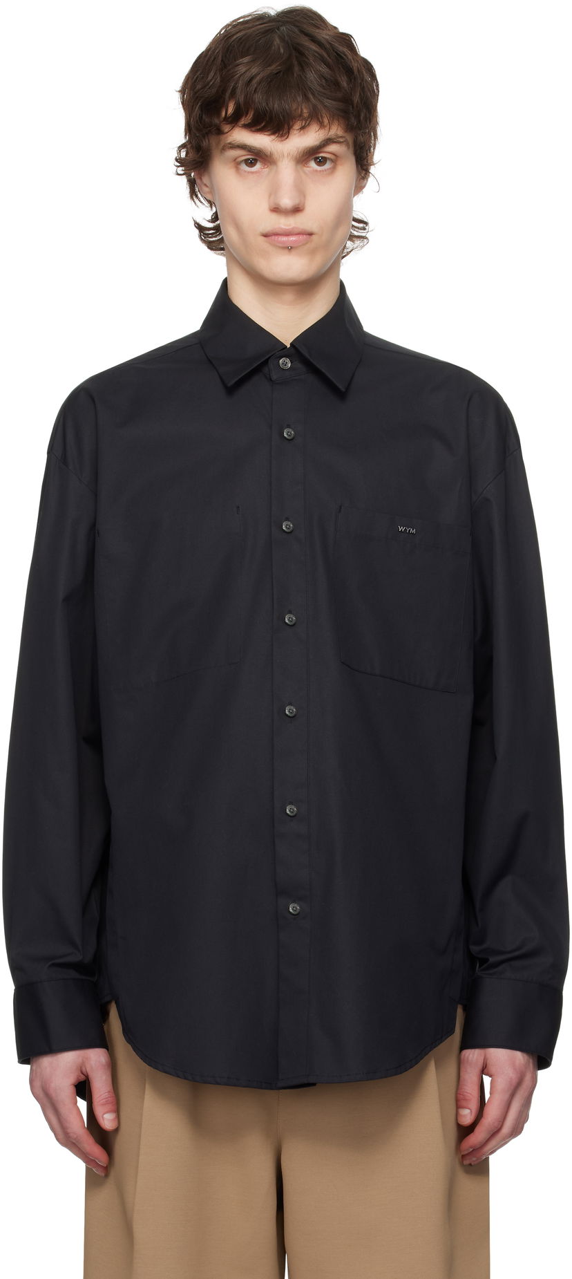 Srajce WOOYOUNGMI WOOYOUNGMI Cotton Back Logo Shirt Črna | W251SH07