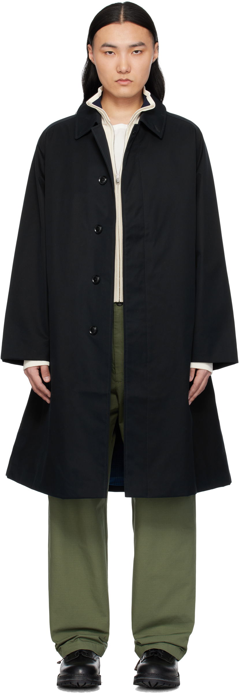 Trenčkot NANAMICA nanamica 2L GORE-TEX Balmacaan Coat Črna | S25SB032U